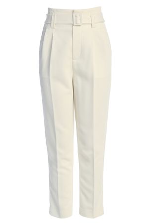 JLUXLABEL FALL IVORY REVIVAL BELTED HIGH WAIST PANTS