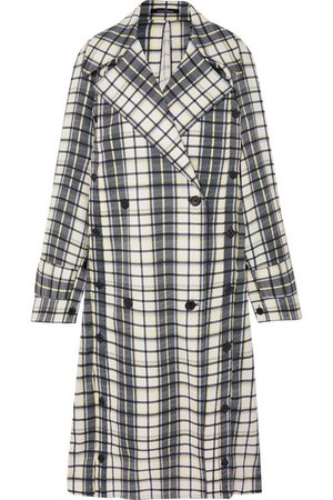 Rokh | Oversized convertible checked woven trench coat | NET-A-PORTER.COM