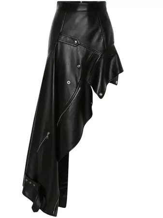 Alexander McQueen Asymmetric Leather Maxi Skirt - Farfetch