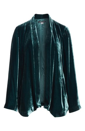 Eileen Fisher Angled Front Velvet Jacket (Regular & Petite) | Nordstrom