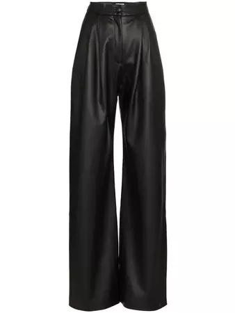 Materiel High-Waisted Faux Leather Trousers - Farfetch
