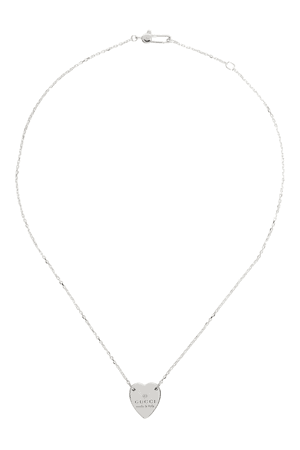 GUCCI Silver Trademark Heart Necklace $250