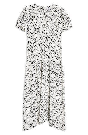 Topshop Starlight Spot Print Midi Dress white