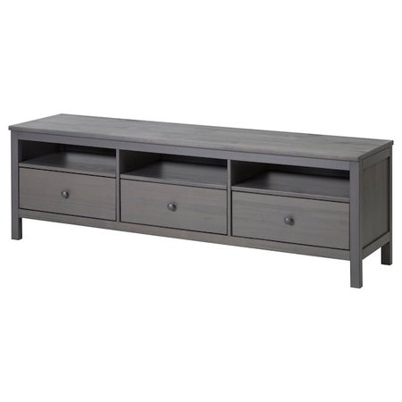 HEMNES TV bench - dark gray stained - IKEA