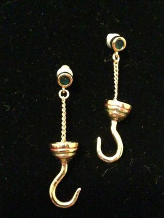 Gold Captain Hook earrings