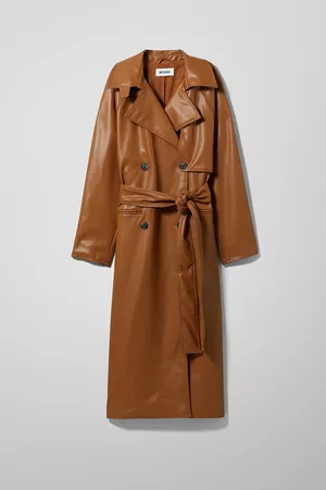 Ellinor PU Coat - Brown - Jackets & coats - Weekday GB