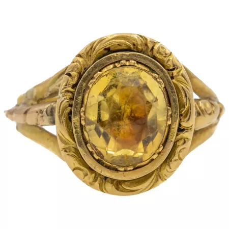 Gold Victorian Citrine Ring