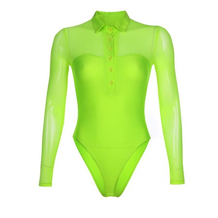 Neon Green Collar Bodysuit - Own Saviour