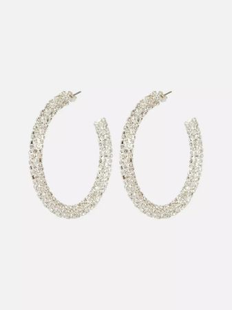 Rita Ora Large Diamanté Hoop Earrings | eBay