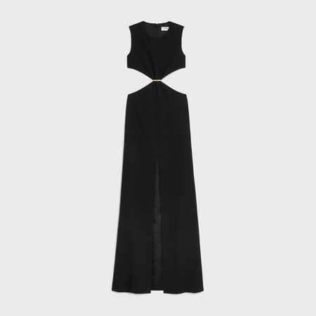Barrette dress in Satin back crepe - Black | CELINE
