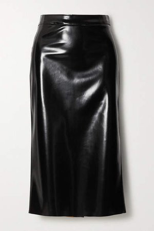 Pu Midi Skirt - Black