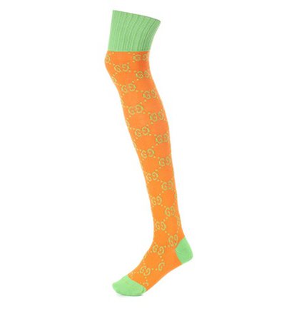 Knitted cotton-blend socks