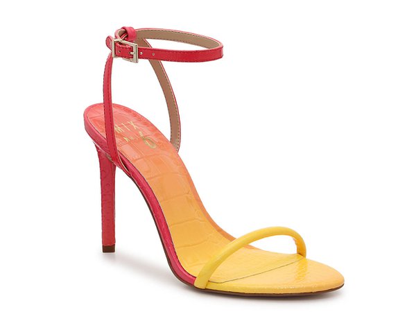 Keisy Sandal Coral/Yellow Ombre Croc Print Faux Patent Leather DSW