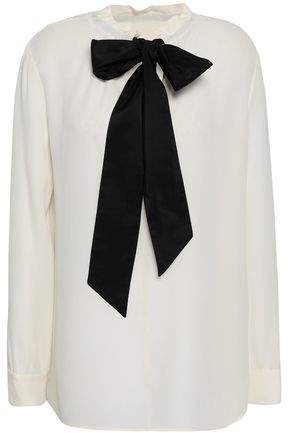 Pussy-bow Silk-crepe Blouse