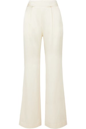 La Collection | Gabrielle hammered silk-satin wide-leg pants | NET-A-PORTER.COM