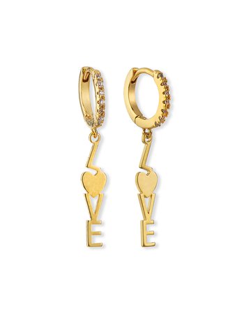 Tai LOVE Cubic Zirconia Huggie Earrings | Neiman Marcus