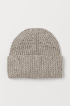Rib-knit Cashmere Hat - Taupe - Ladies | H&M US