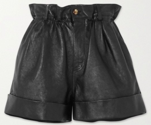 black leather shorts