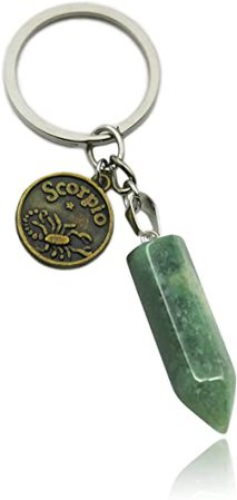 Amazon.com: ZUOPIPI Zodiac Crystal Stone Keychain Natural Rose Stone/Red Agate/Aventurine Healing Crystal Keychain (scorpio): Jewelry