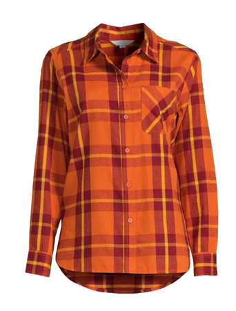 orange plaid shirt
