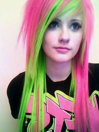 pink and green scene hair - Google Search