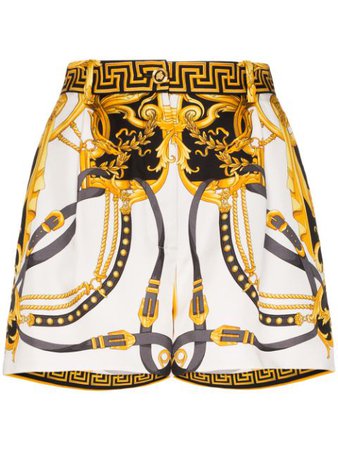 Versace Baroque Print Shorts A85704A233248 White | Farfetch