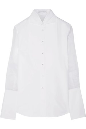 JW ANDERSON Tulle-paneled Cotton-poplin Shirt