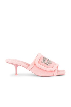 Alexander Wang Jessie Padded Logo Sandal in Crystal Rose | REVOLVE
