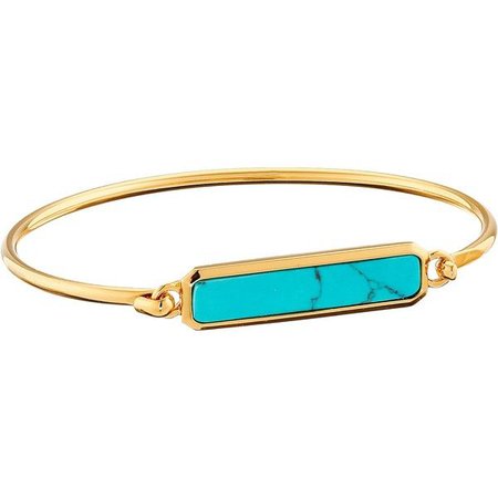 Gold Bracelet w/ Turquoise Stone