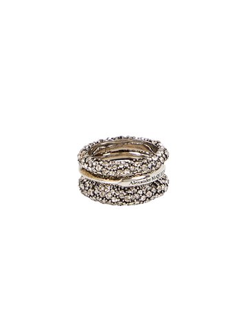 Alexander McQueen Punk Triple Crystal-Embellished Rings | INTERMIX®