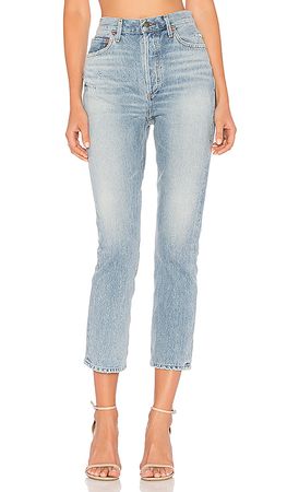 AGOLDE Riley High Rise Straight Crop in Blue Rock | REVOLVE