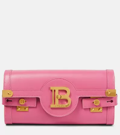 B Buzz 22 Small Leather Crossbody Bag in Pink - Balmain | Mytheresa