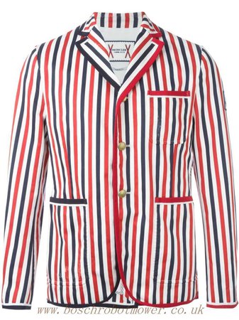 Red and Blue Striped Blazer