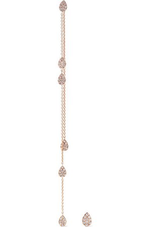 Diane Kordas | 18-karat rose gold diamond earrings | NET-A-PORTER.COM