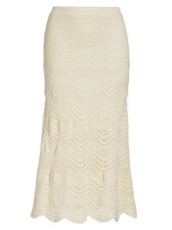 Shop Zimmermann Devi Crochet Midi-Skirt | Saks Fifth Avenue