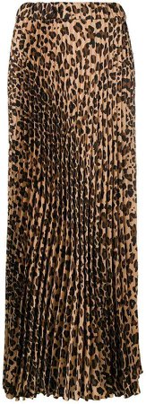 pleated leopard print skirt