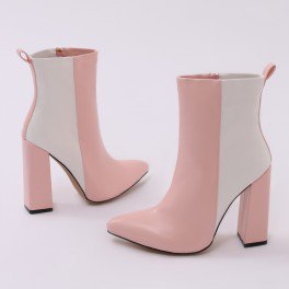 Mode Two-tone Ankle Boots in Pink and Black | Public Desire | Public Desire US