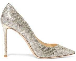 Romy 100 Glittered Leather Pumps