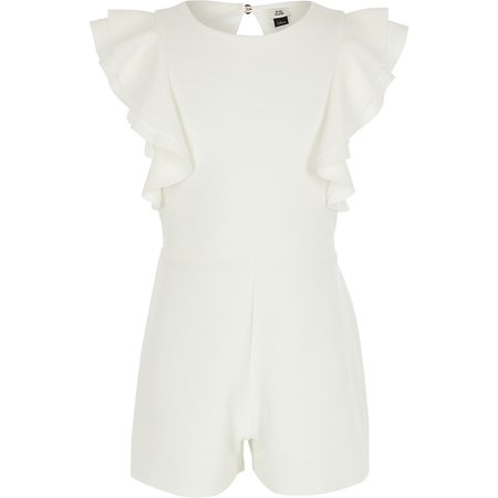 Girls white ruffle romper - Rompers - Rompers & Jumpsuits - girls