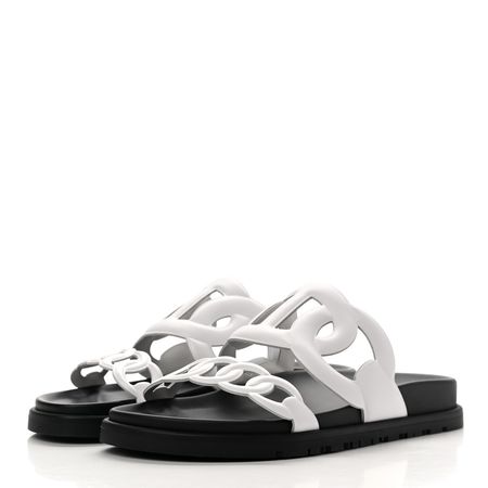 HERMES Nappa Womens Extra Sandals 35 White 992568 | FASHIONPHILE