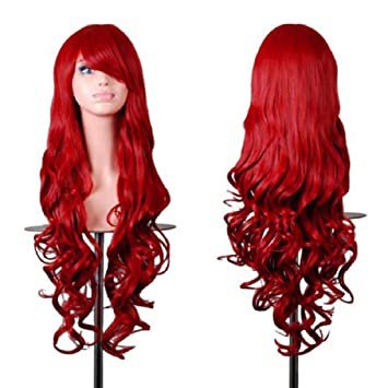 Amazon.com: Rbenxia Wigs 32" Women Wig Long Hair Heat Resistant Spiral Curly Cosplay Wig Anime Fashion Wavy Curly Cosplay Daily Party Red: Beauty