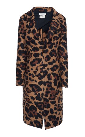 Leopard-Print Mohair Coat