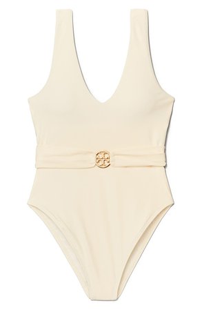 Tory Burch Miller Plunge One-Piece Swimsuit | Nordstrom