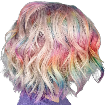 pastel rainbow bob hair