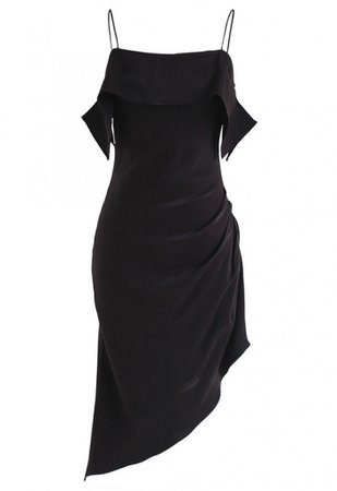 Passionate Latin Asymmetric Cami Dress in Black - Party - DRESS - Retro, Indie and Unique Fashion