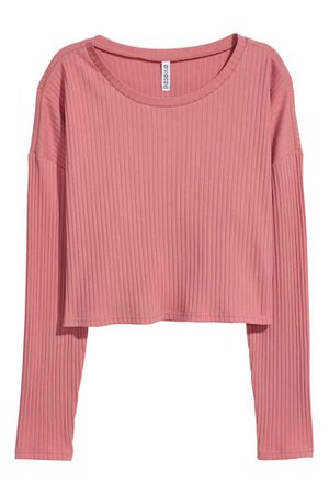 Ribbed Jersey Top - Vintage pink | H&M US
