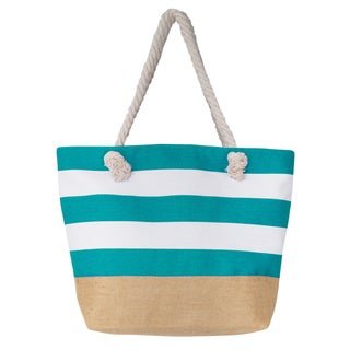 Shop Large Canvas Water Resistant Beach Bag, Rope Handle Travel Tote Bag - Free Shipping On Orders Over $45 - Overstock - 18537453