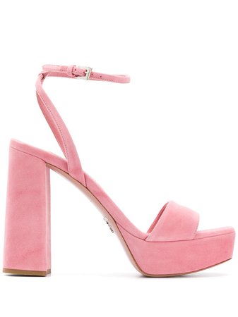 Pink Prada Open-Toe Sandals | Farfetch.com
