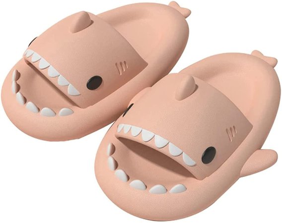 Amazon.com | ChayChax Boys Girl Cloud Shark Slides Non-Slip Novelty Open Toe Sandals Extremely Comfy Cushioned Thick Sole Cute Cartoon Shower Slippers Indoor & Outdoor，Light Grey，14-14.5 Little Kid | Sandals
