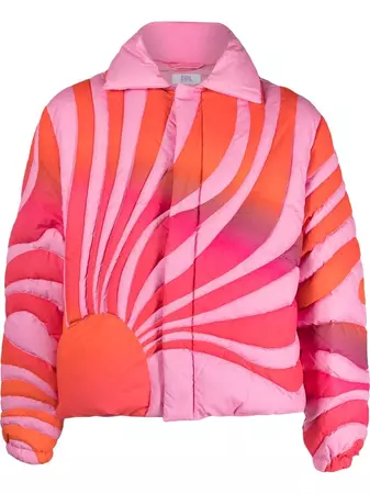 ERL Sunset pattern-panelled Bomber Jacket in pink